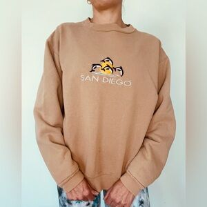 Vintage San Diego Dolphin Brown Sweatshirt Oversized size large